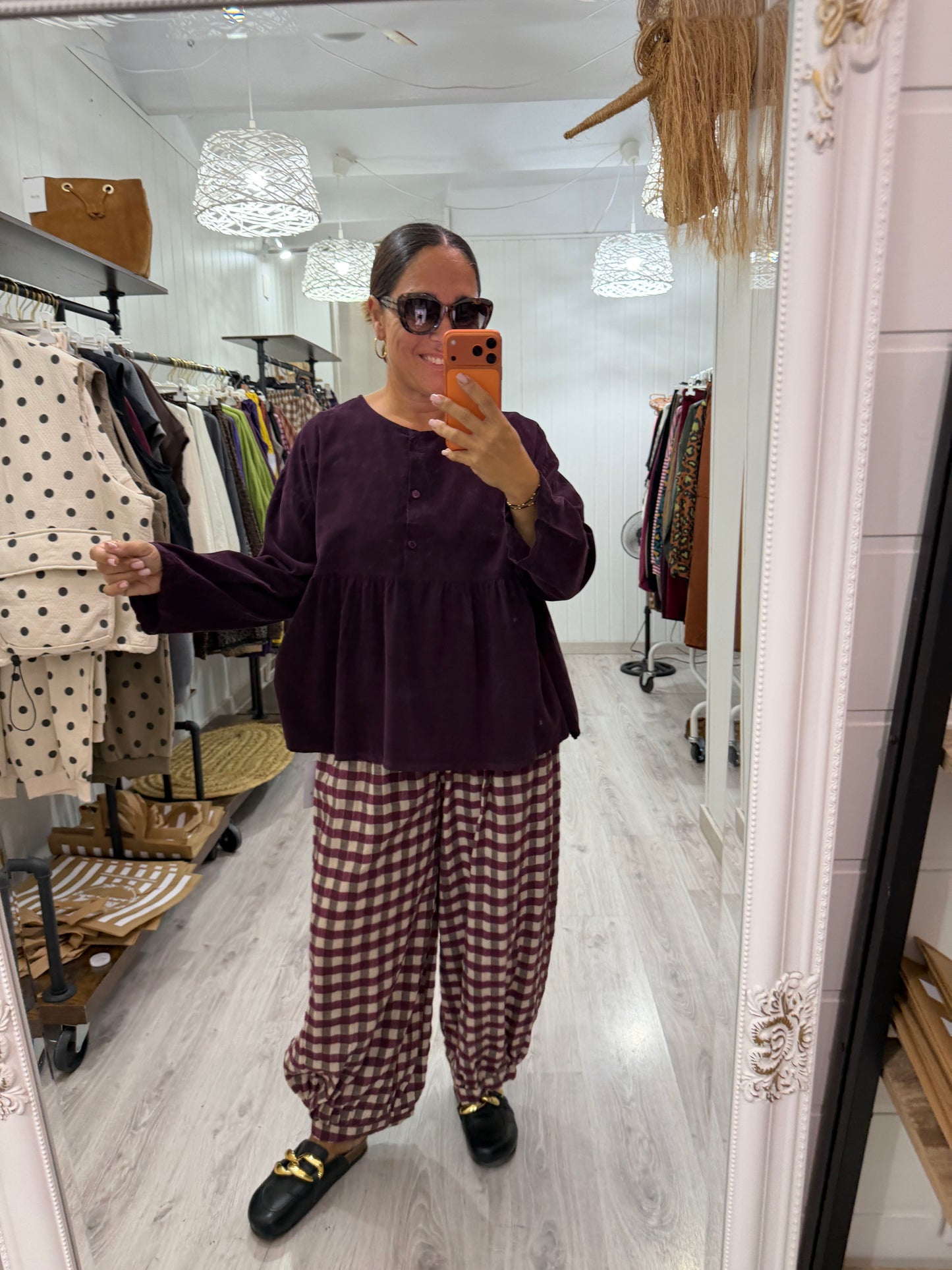 Blusa Ane micropana berenejena