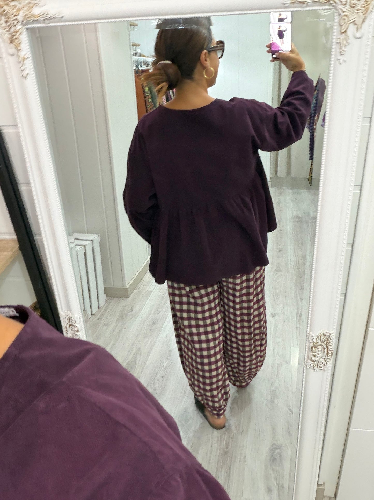 Blusa Ane micropana berenejena