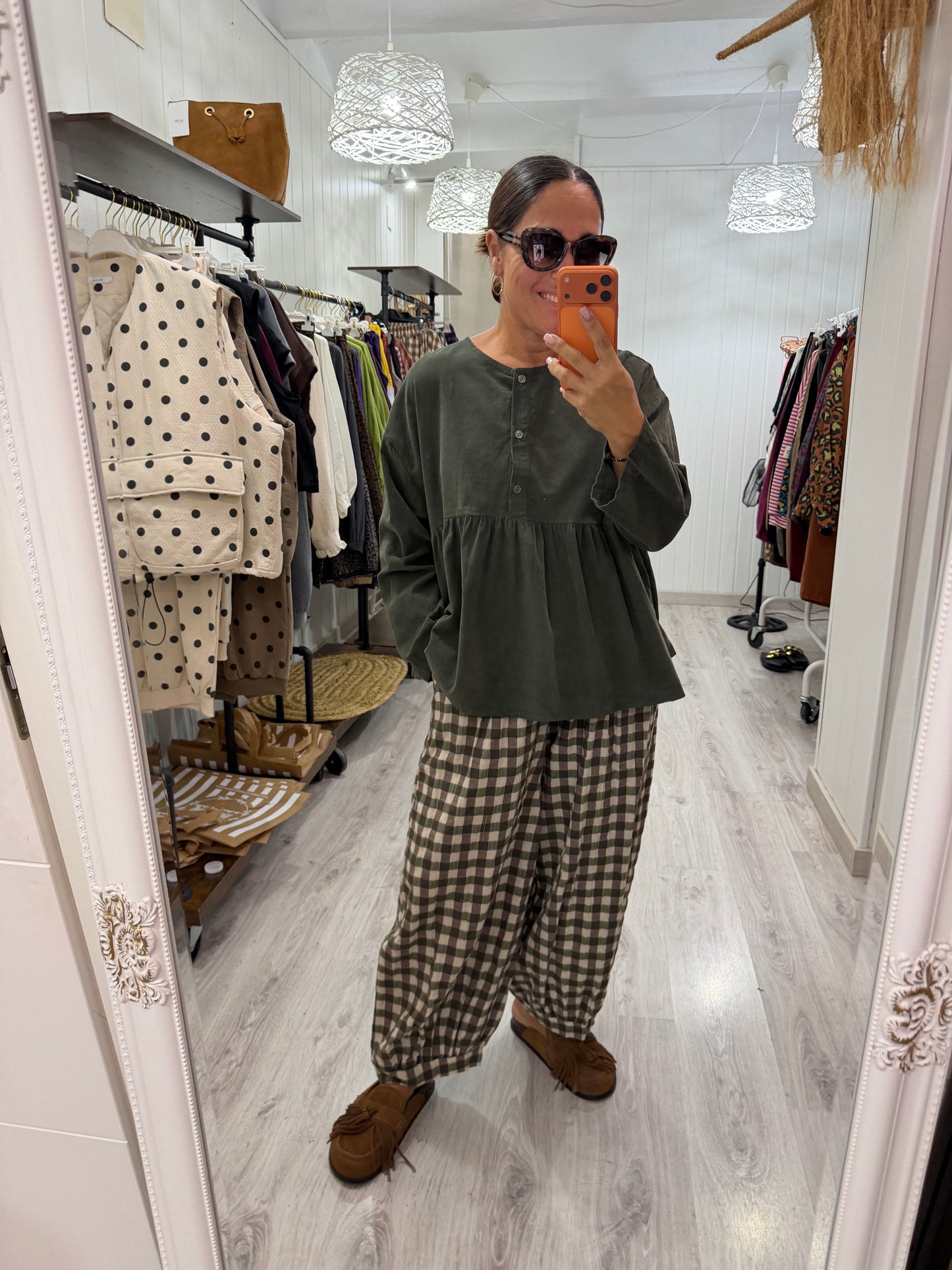 Blusa Ane micropana kaki