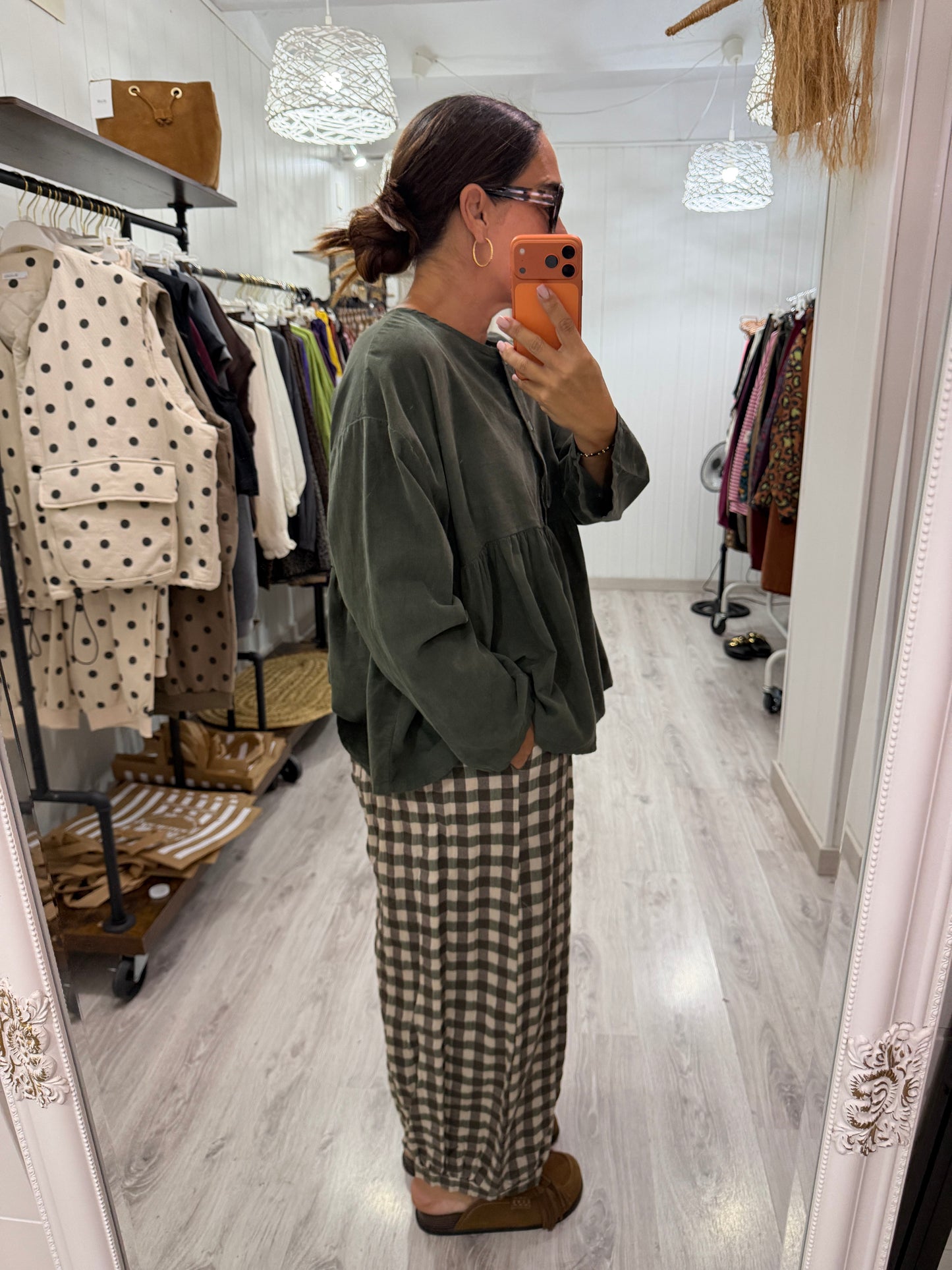 Blusa Ane micropana kaki