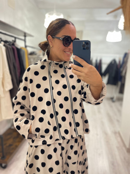 Chaqueta Zapper punto roma topos beige - convertible
