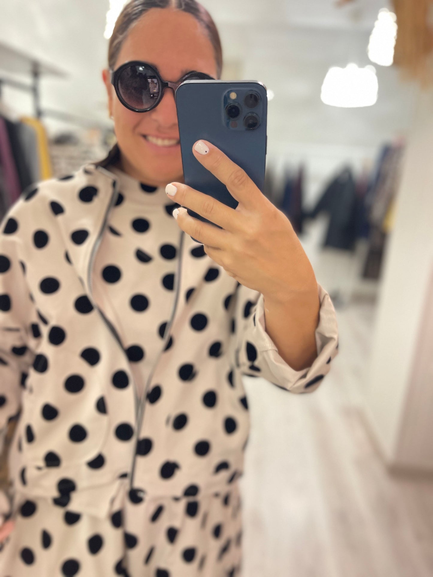 Chaqueta Zapper punto roma topos beige - convertible