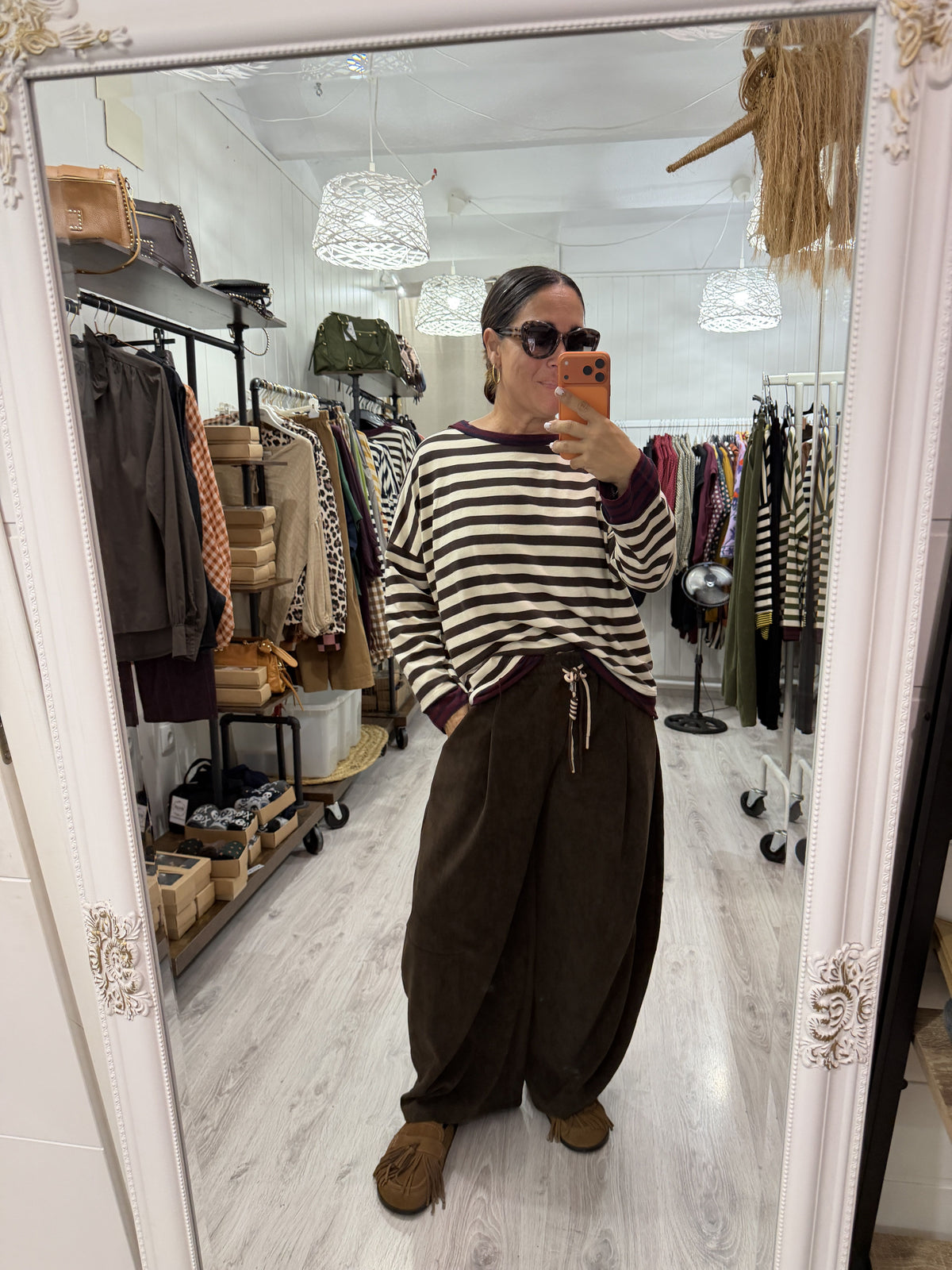 Pantalón Jogger Balloon micropana suave chocolate