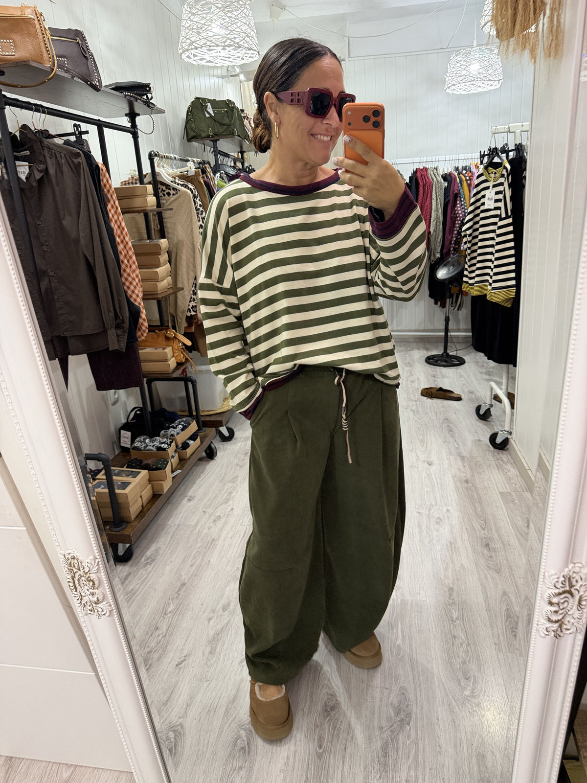 Pantalón Jogger Balloon micropana suave kaki