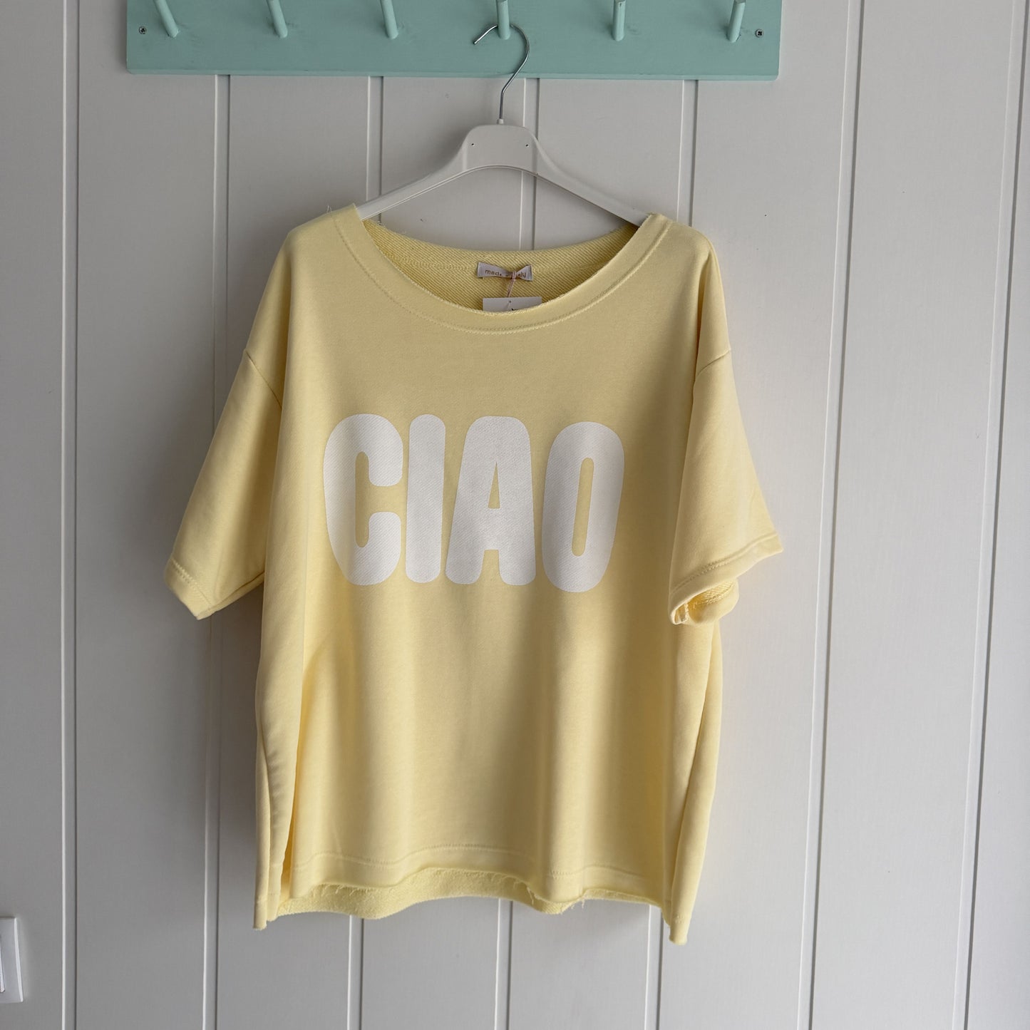 Sudadera Ciao manga corta amarillo y blanco