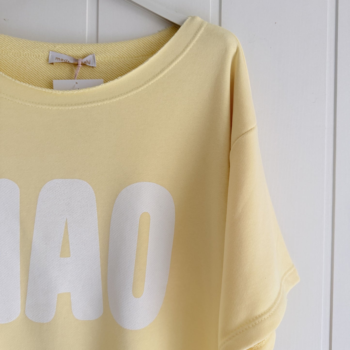 Sudadera Ciao manga corta amarillo y blanco