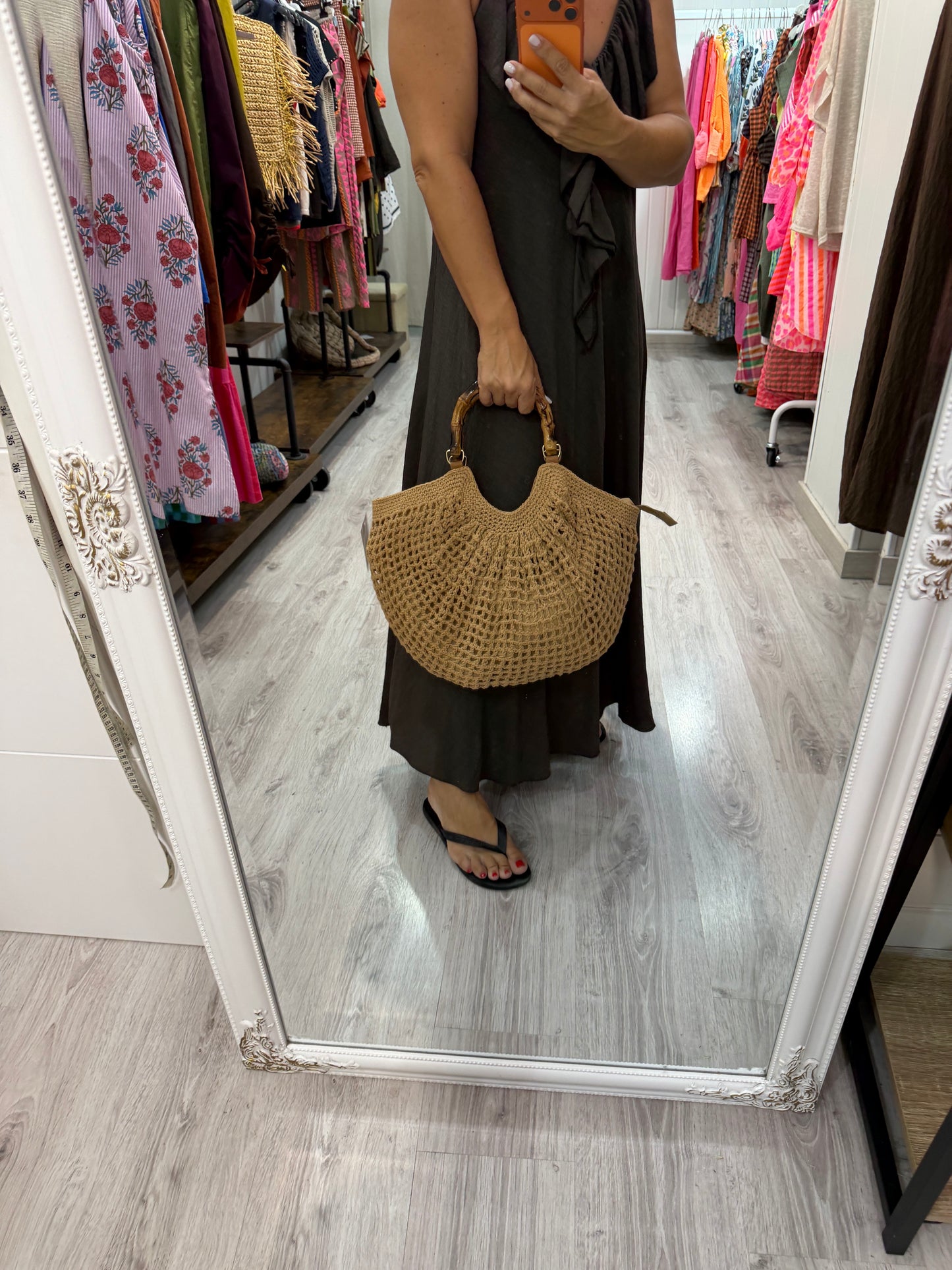 Bolso crochet asa madera