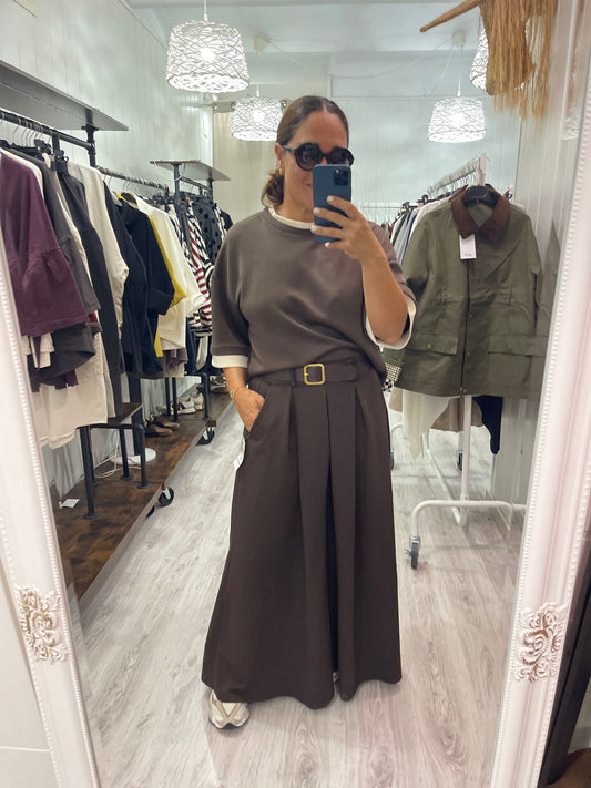 Sudadera Anna punto roma chocolate