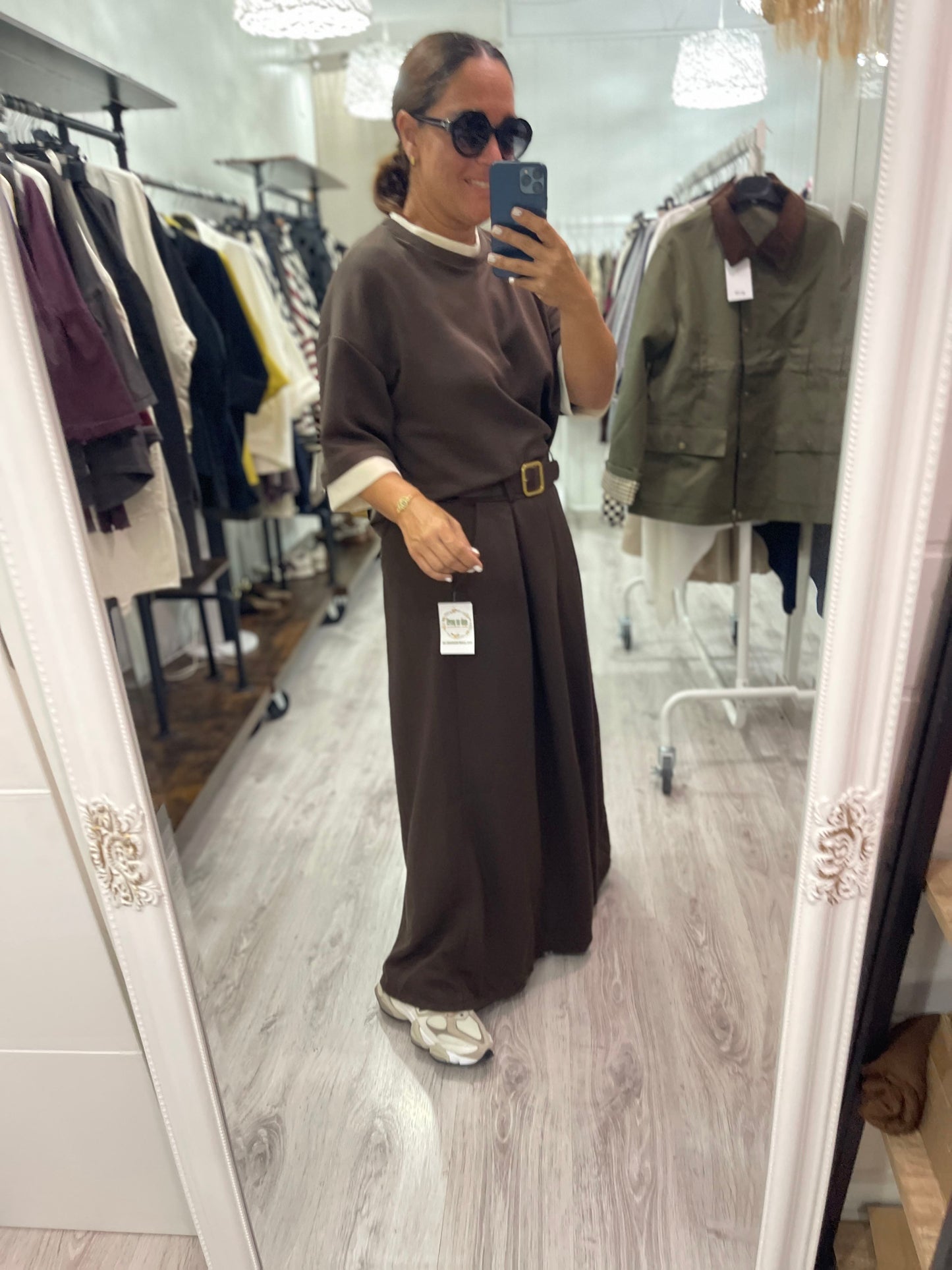 Sudadera Anna punto roma chocolate