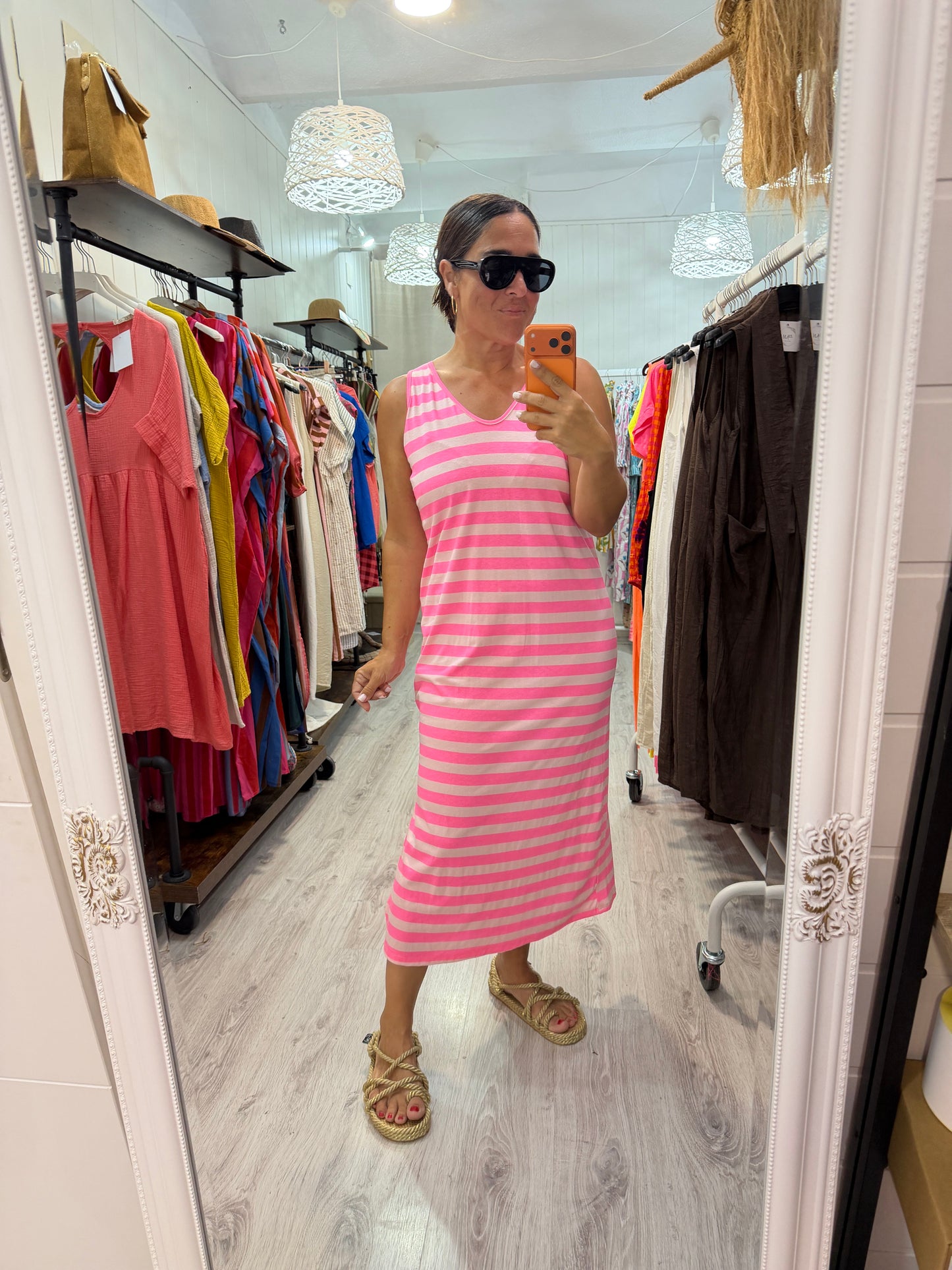 Vestido Marsella rosa y fucsia