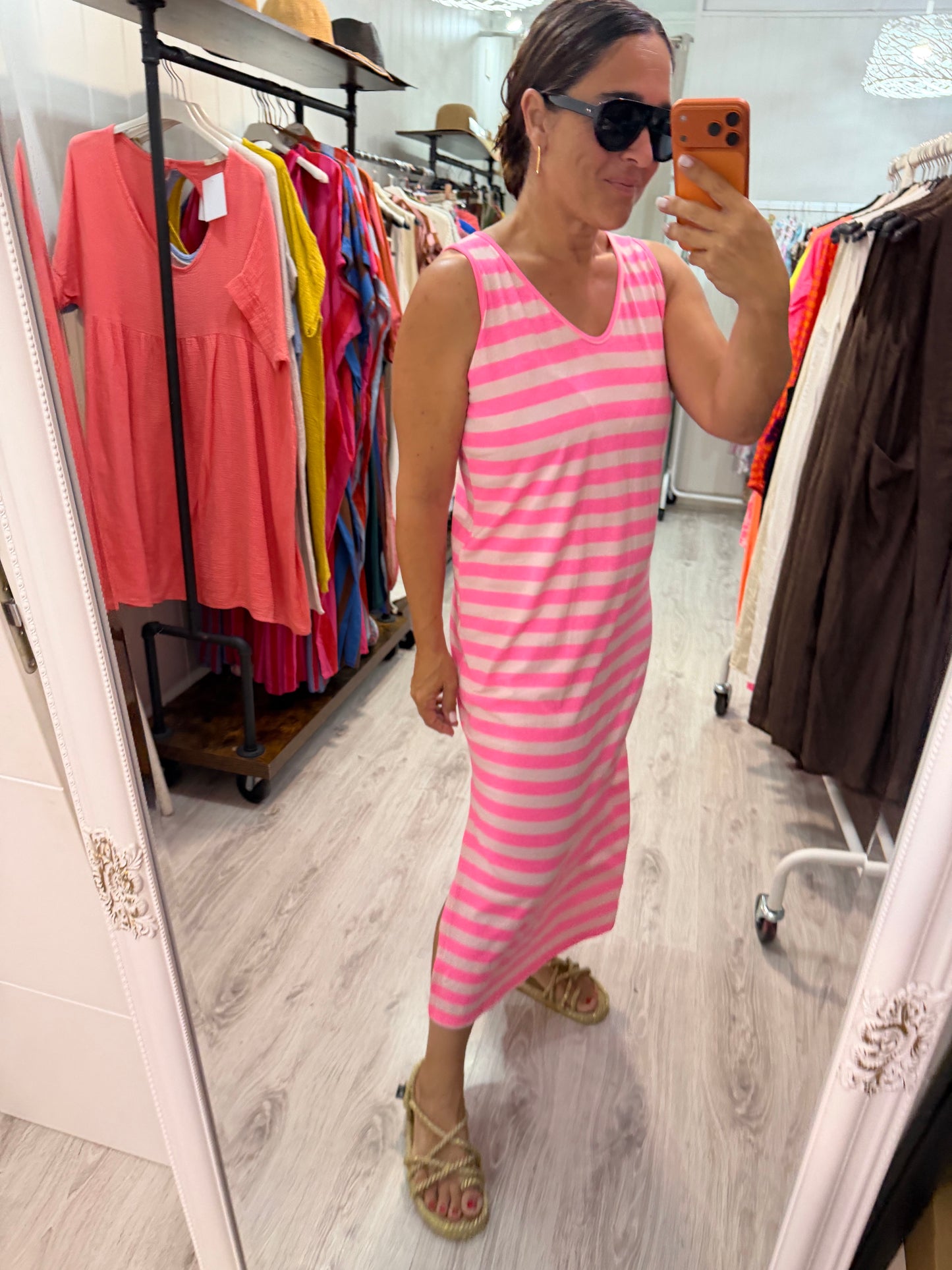Vestido Marsella rosa y fucsia