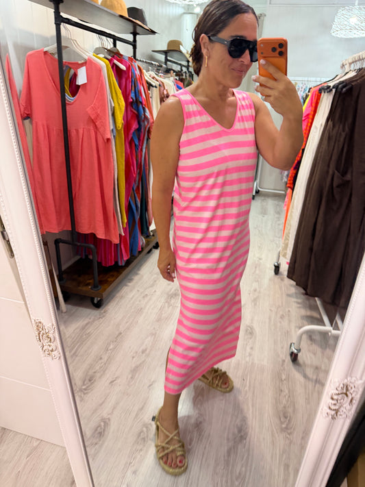 Vestido Marsella rosa y fucsia