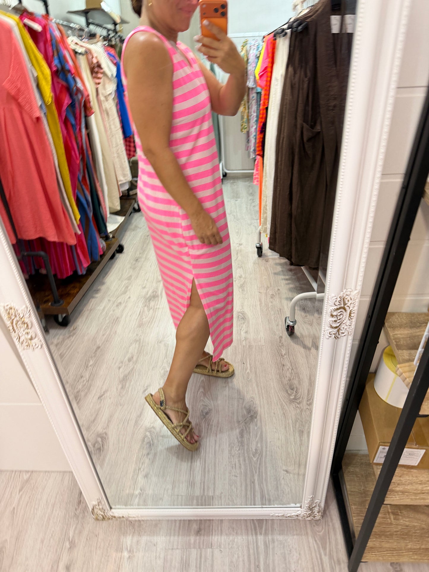 Vestido Marsella rosa y fucsia