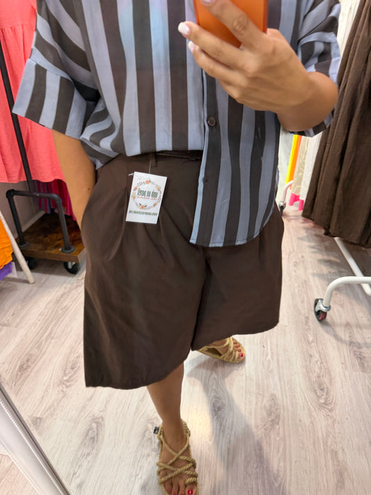 Camisa Barra cielo y chocolate