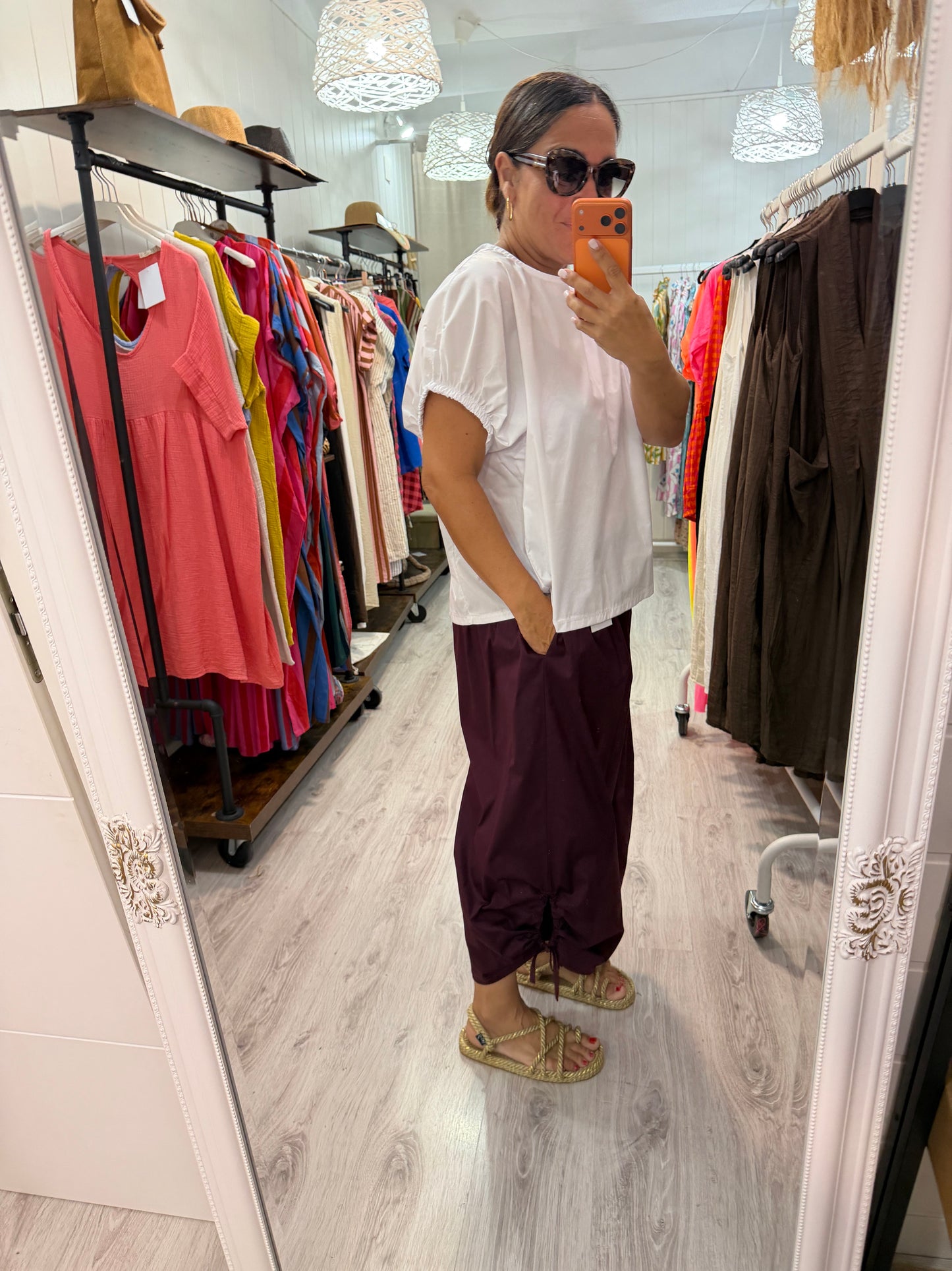 Pantalón Safari berenjena