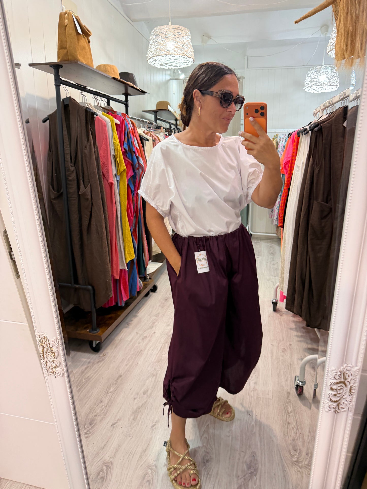 Pantalón Safari berenjena