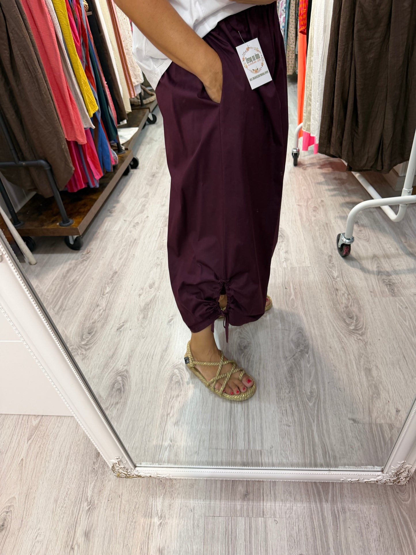 Pantalón Safari berenjena