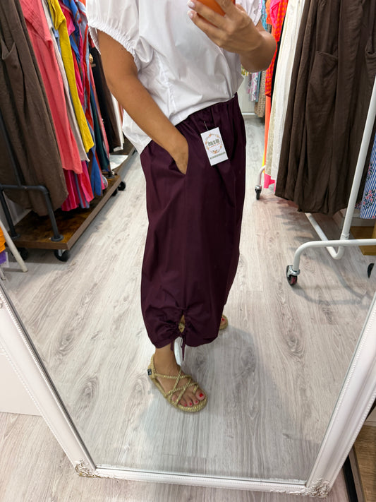 Pantalón Safari berenjena
