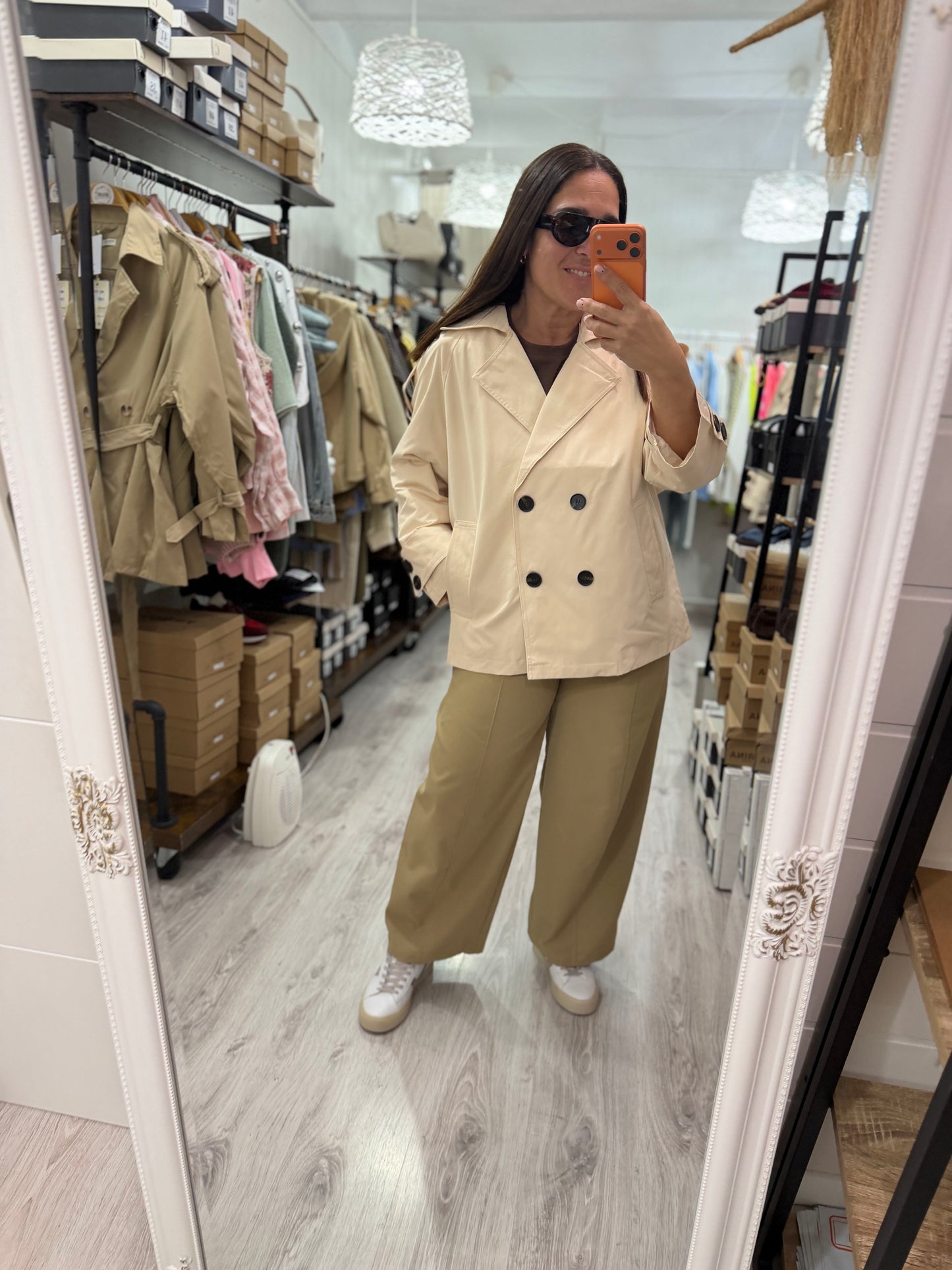 Gabardina Greta beige