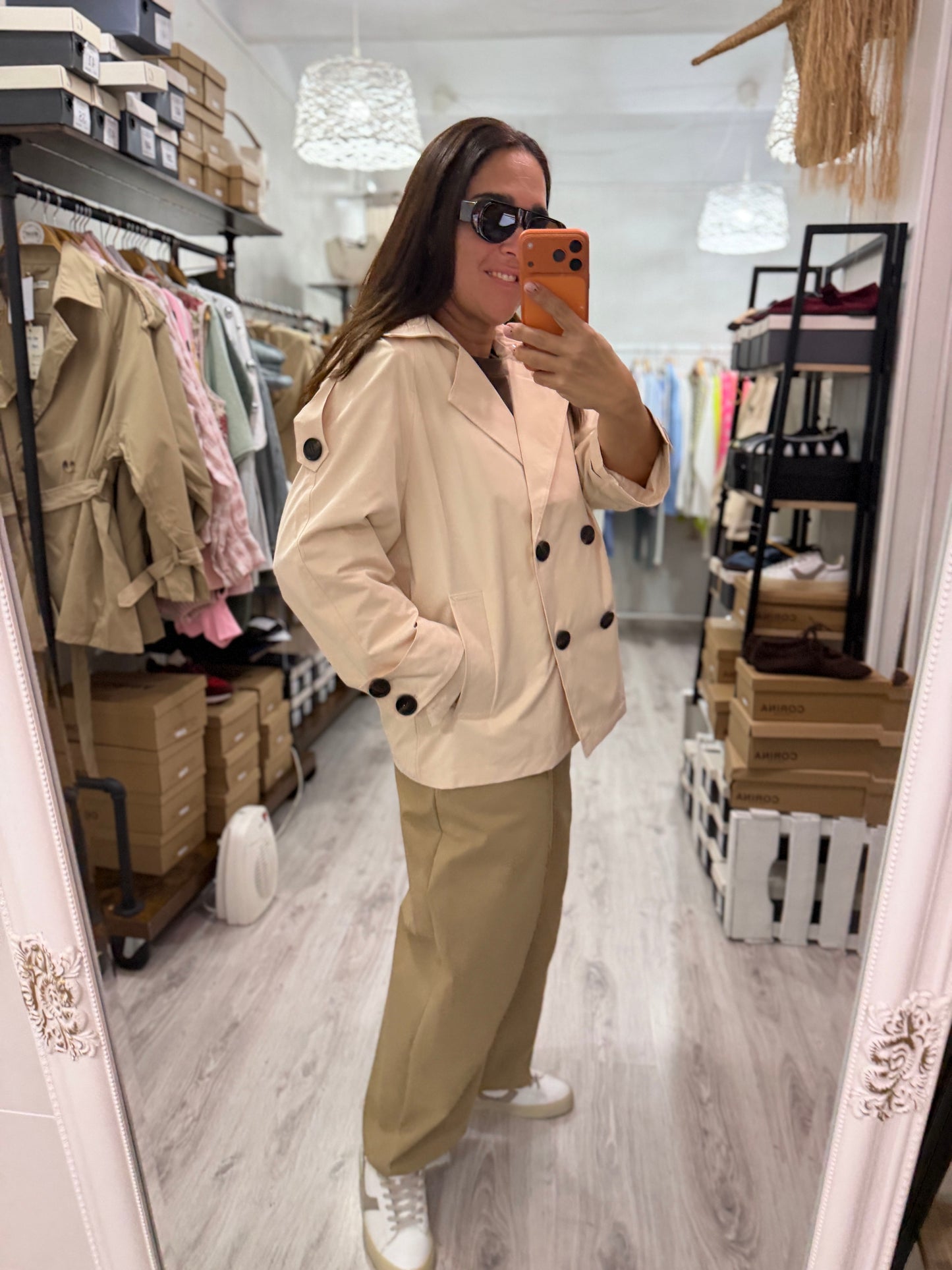 Gabardina Greta beige