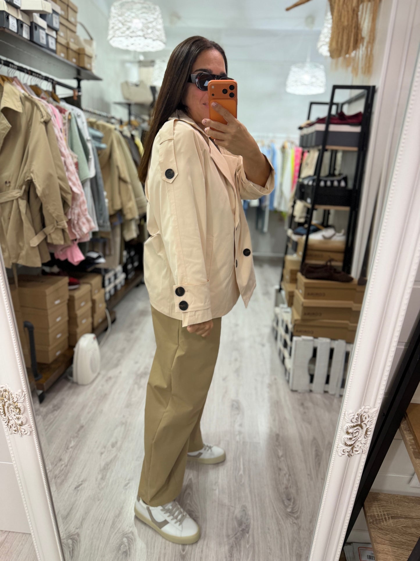 Gabardina Greta beige