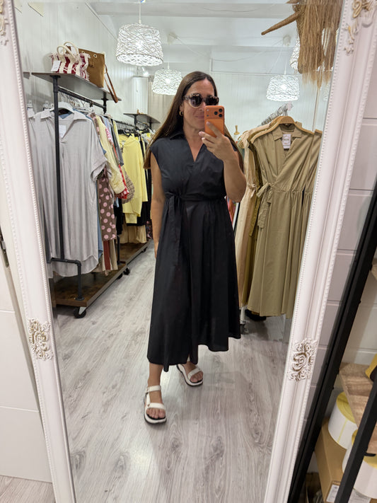 Vestido Grace cruzado negro