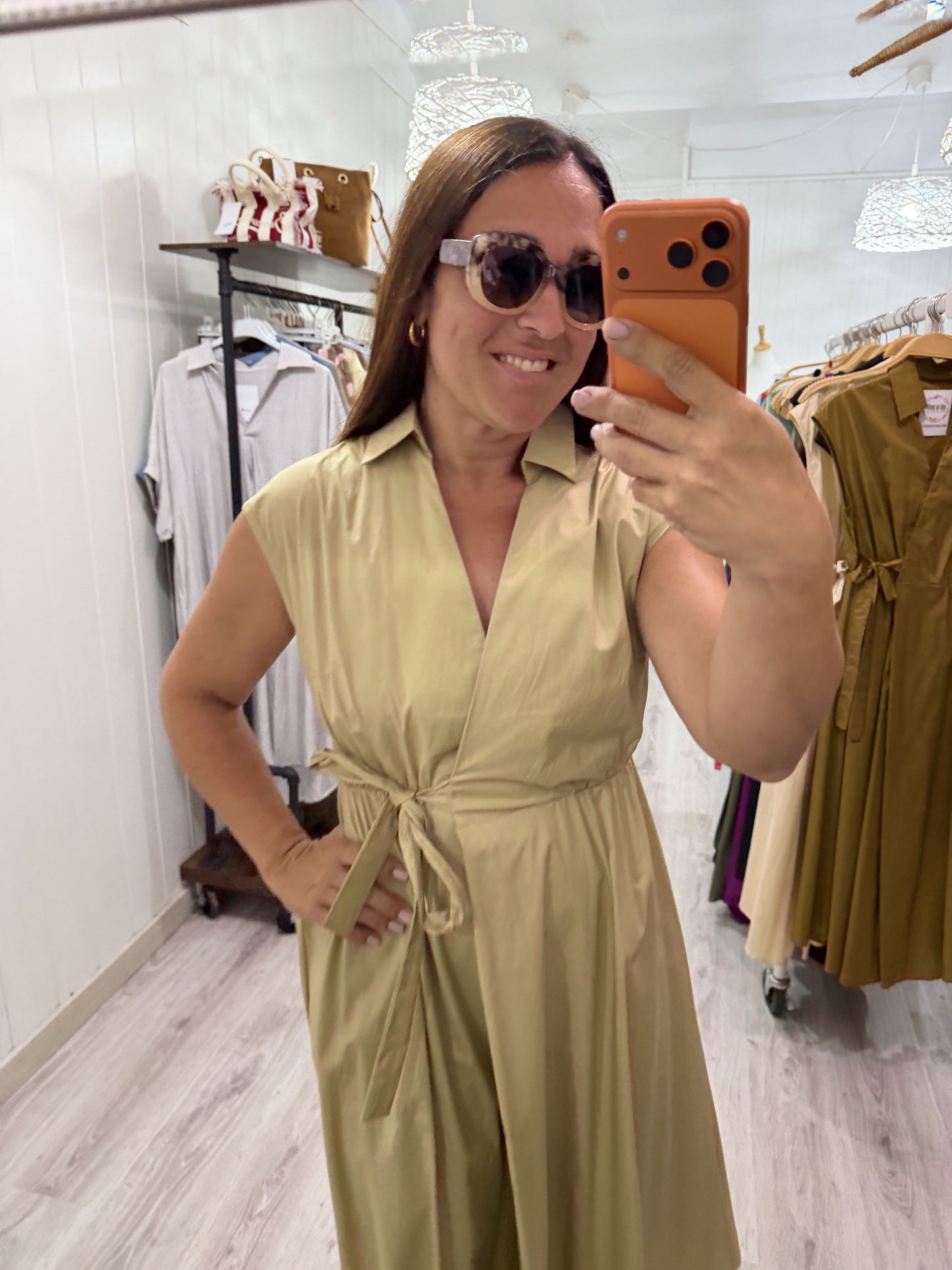 Vestido Grace cruzado beige