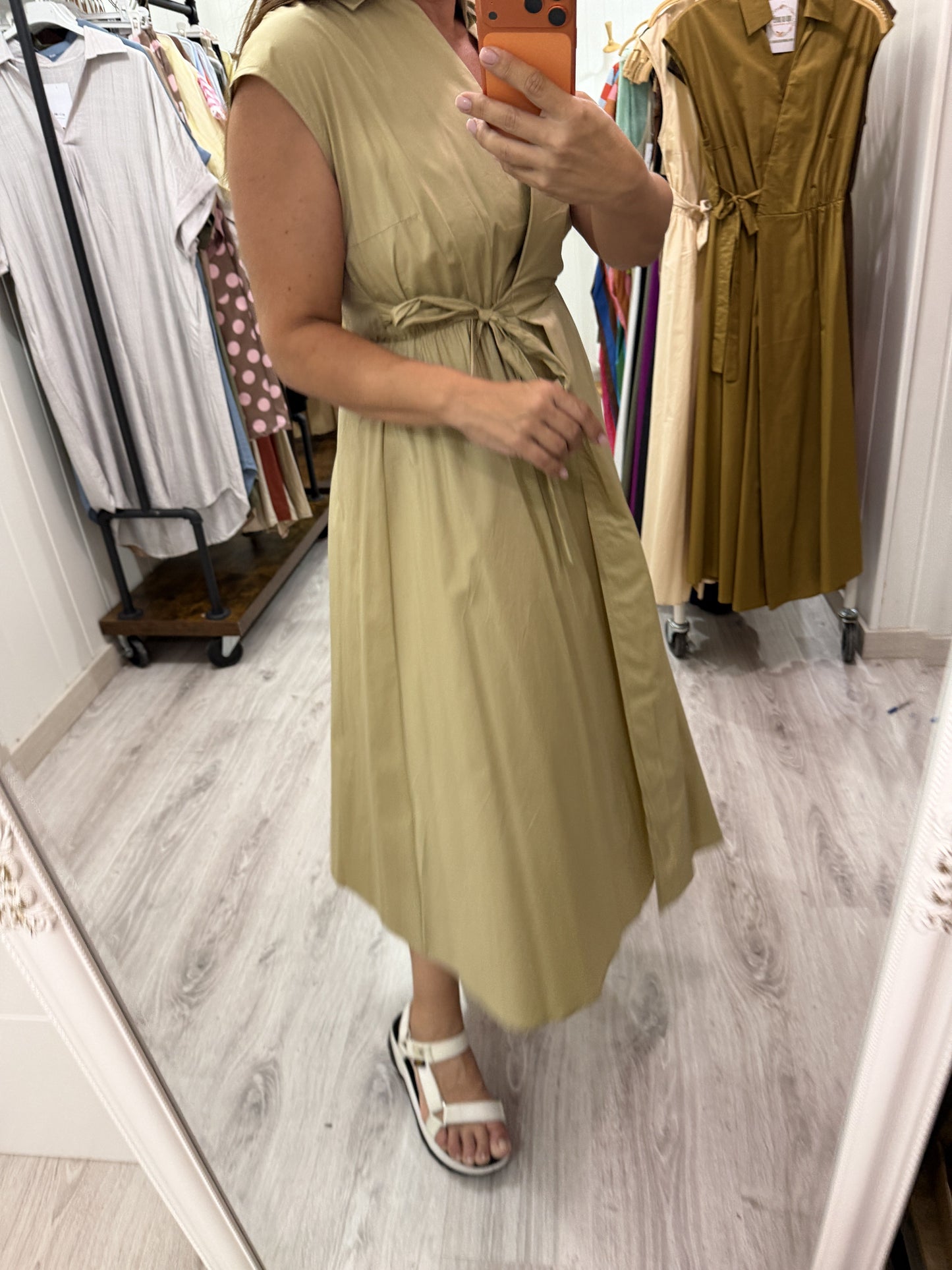 Vestido Grace cruzado beige