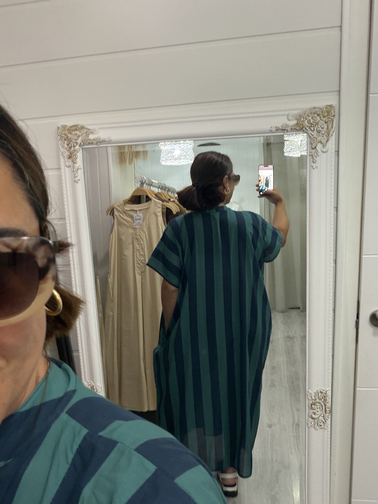 Kaftan oversize Toscana azul turquesa y petróleo