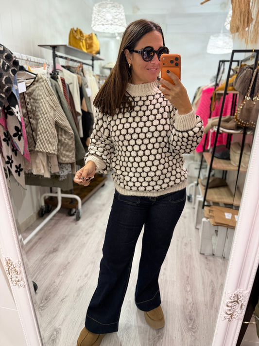 Jersei Bee beige y chocolate