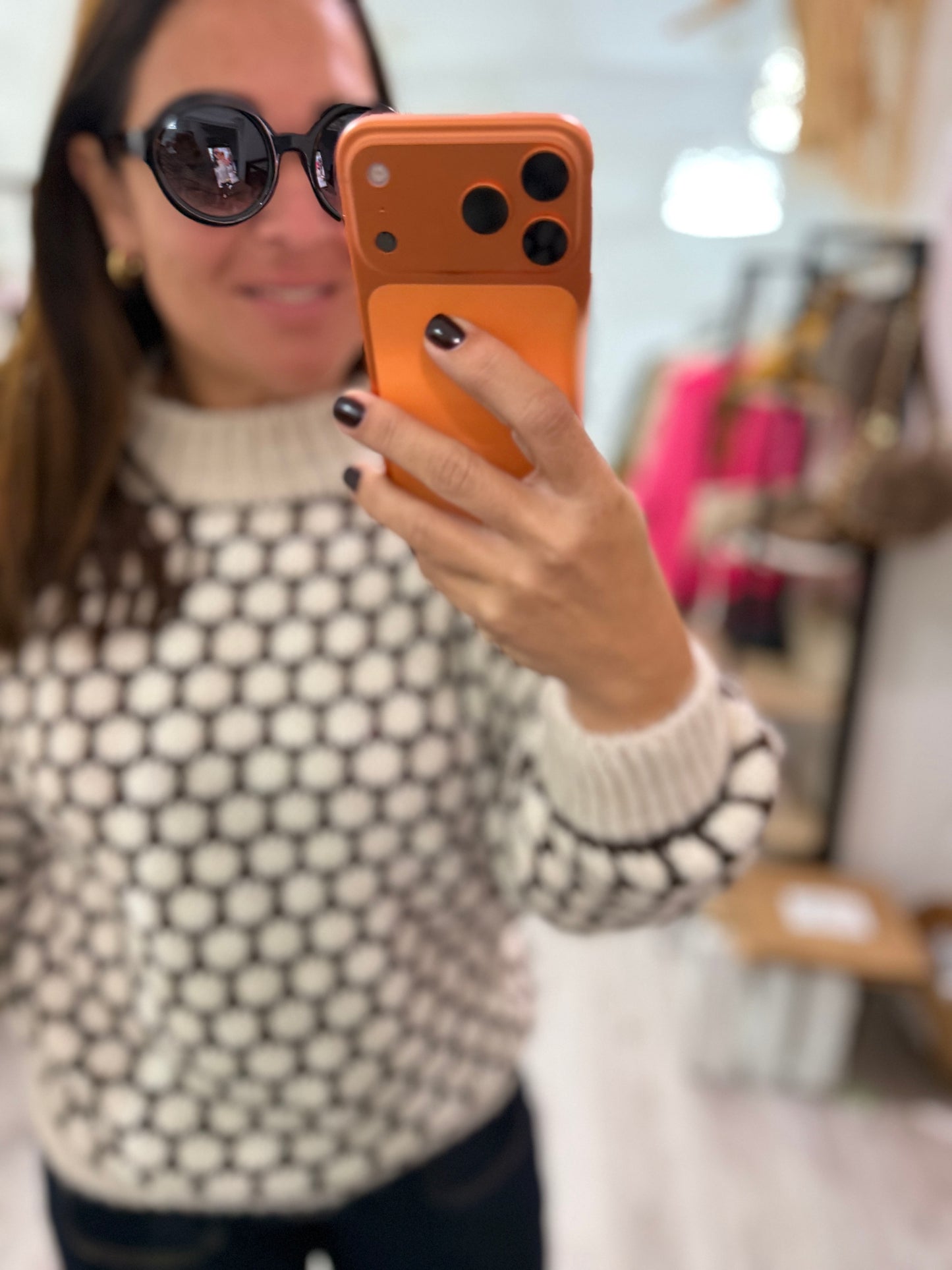 Jersei Bee beige y chocolate