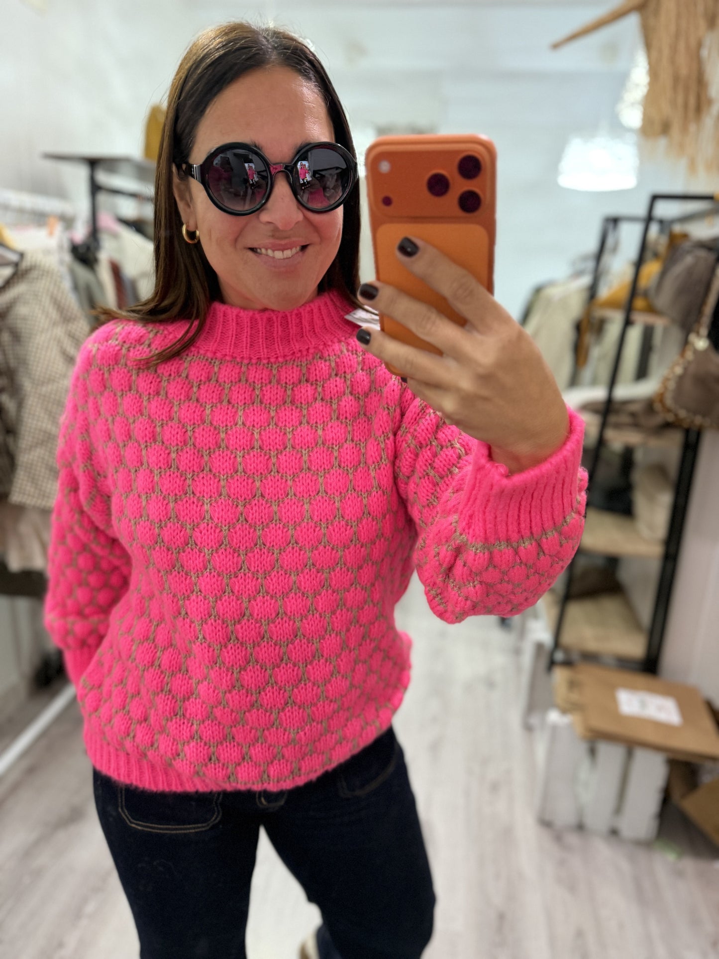 Jersei Bee fucsia y taupe