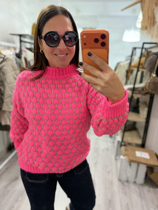 Jersei Bee fucsia y taupe