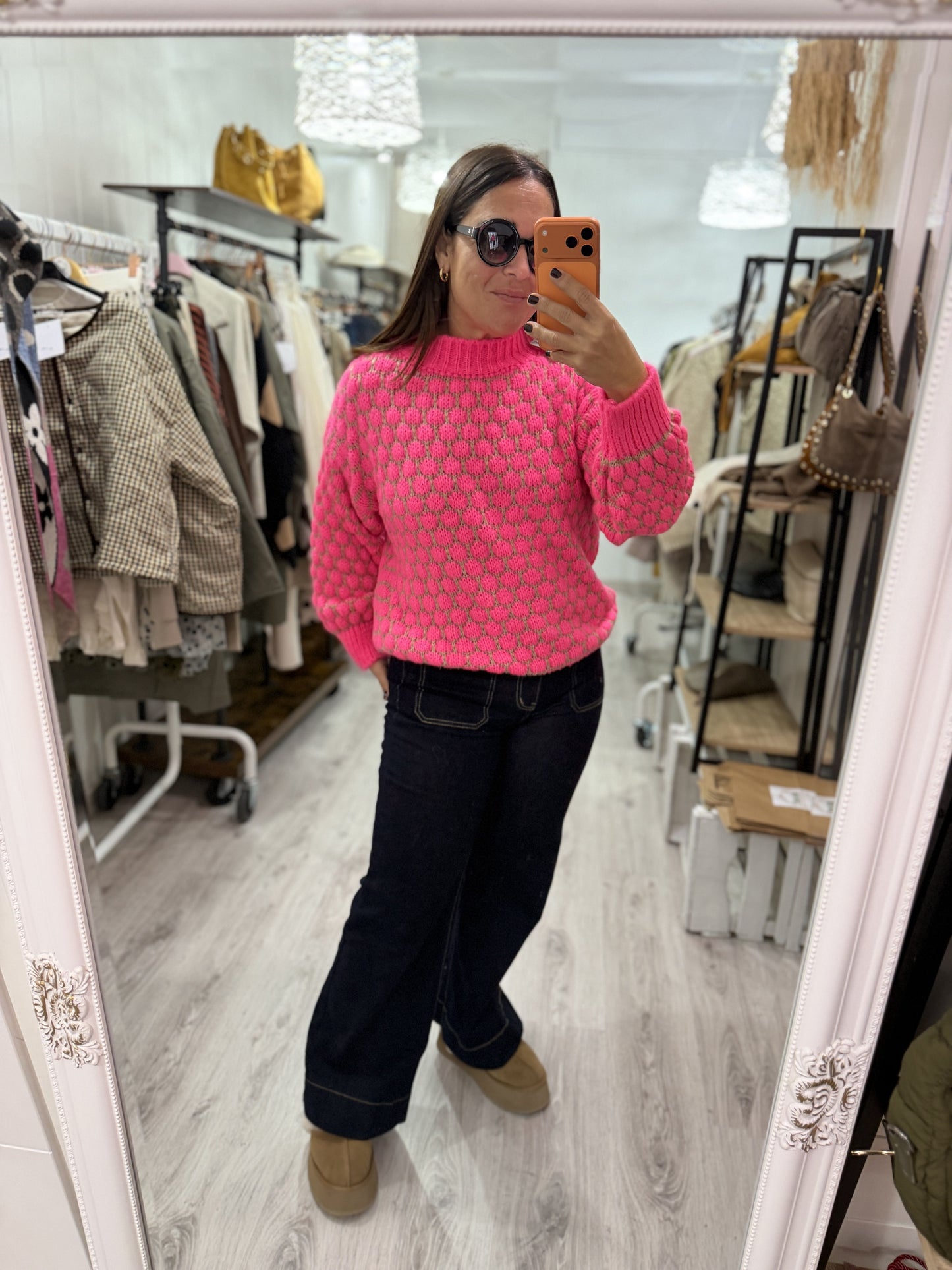 Jersei Bee fucsia y taupe