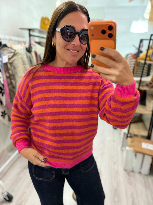 Jersei Candela fucsia y naranja