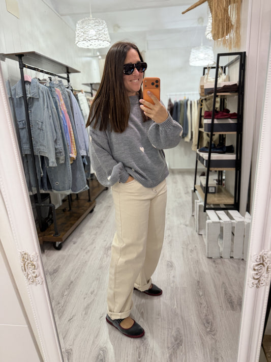 Pantalón Balloon jeans beige