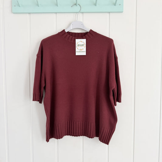 Jersei Mar manga corta burdeos