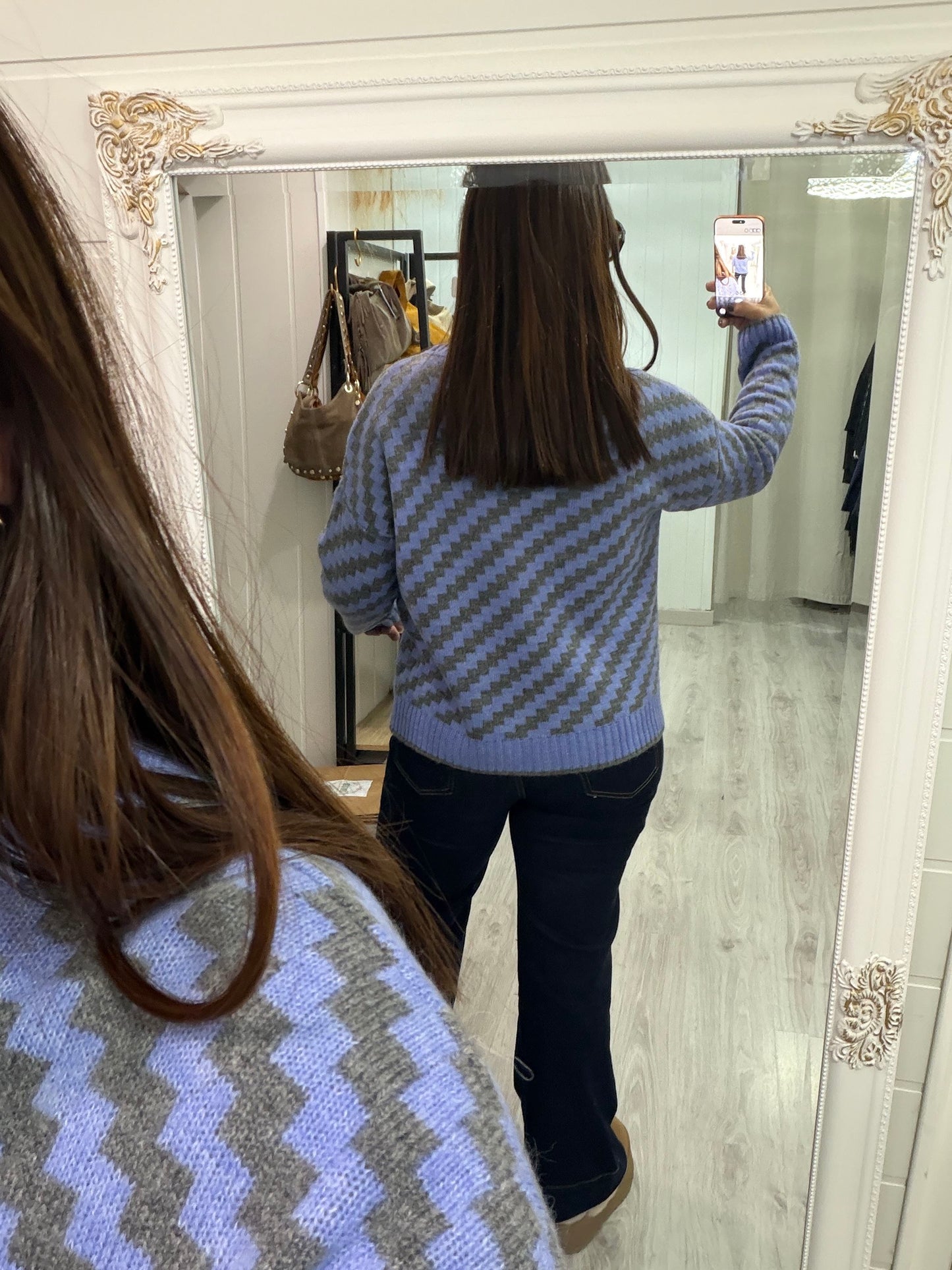 Jersei Funny zigzag azul y gris