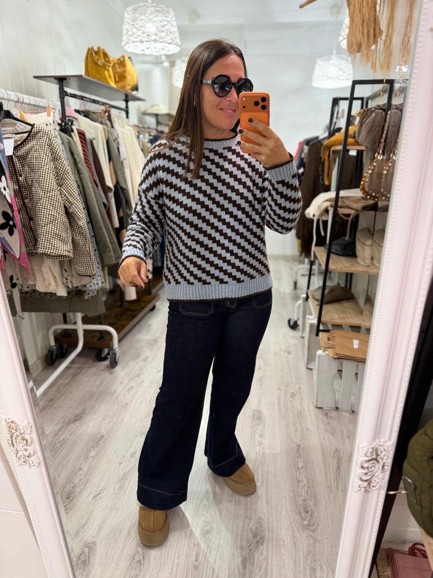 Jersei Funny zigzag cielo y chocolate