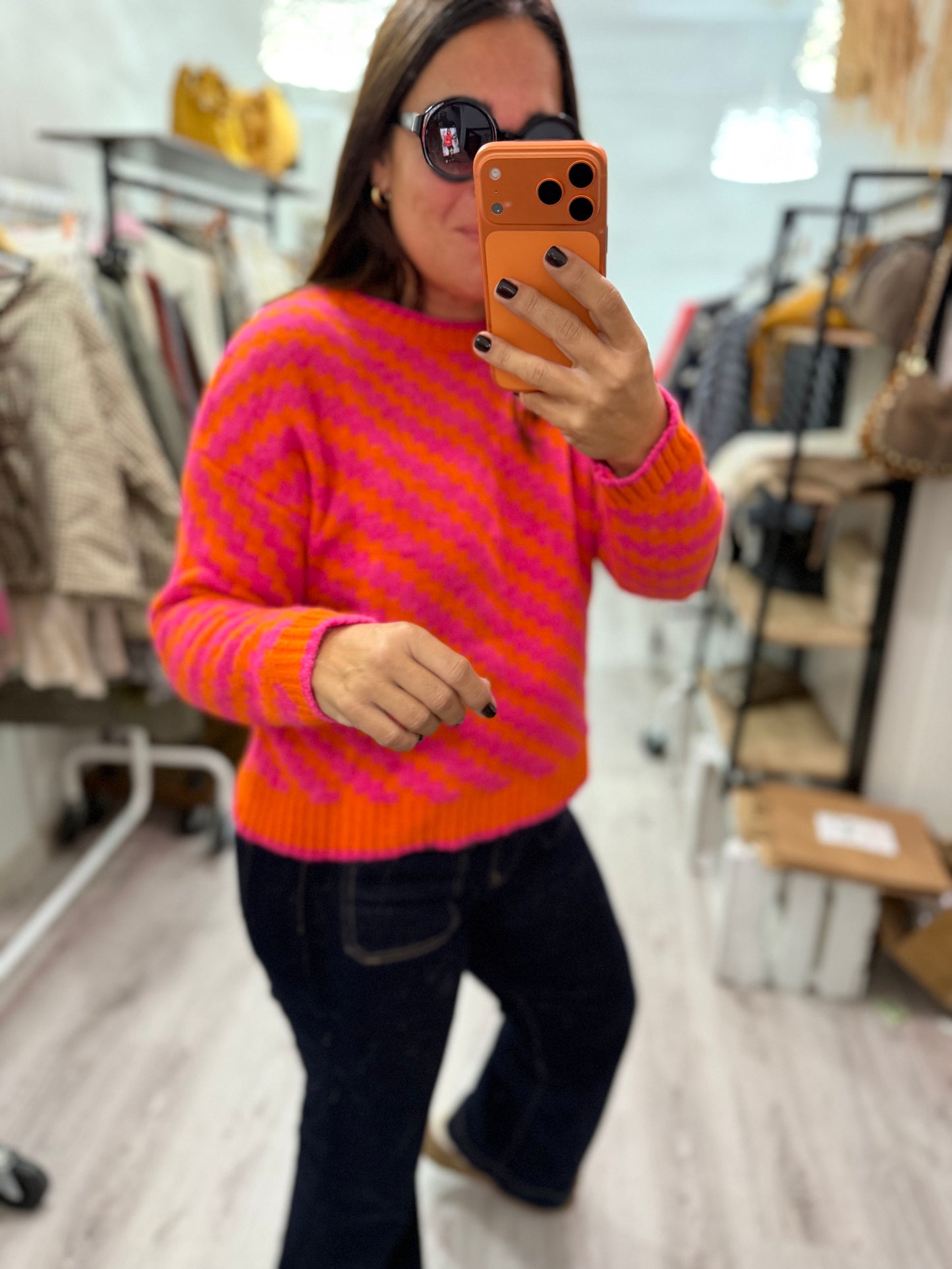 Jersei Funny zigzag fucsia y naranja