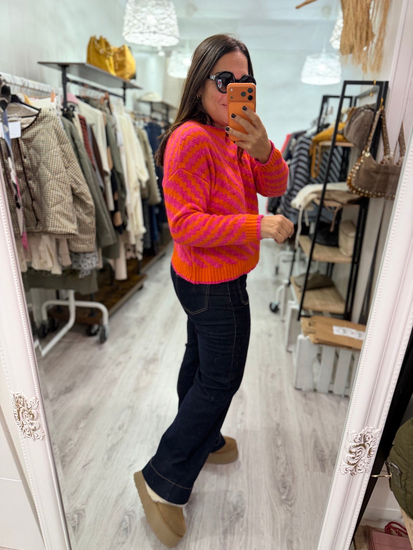 Jersei Funny zigzag fucsia y naranja