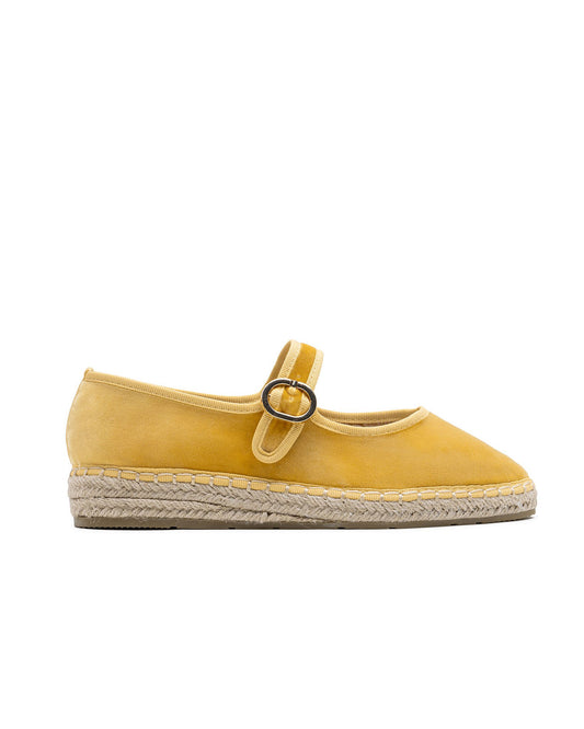 Manoletina Mary Jane suela esparto amarillo