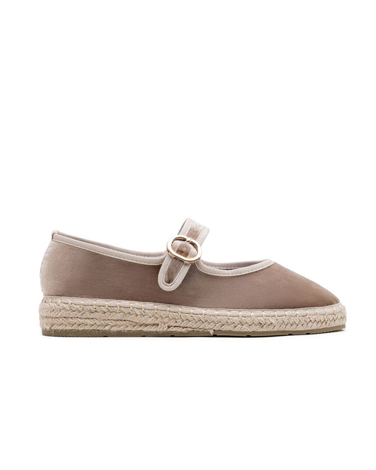 Manoletina Mary Jane suela esparto beige