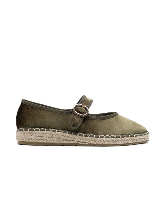 Manoletina Mary Jane suela esparto kaki