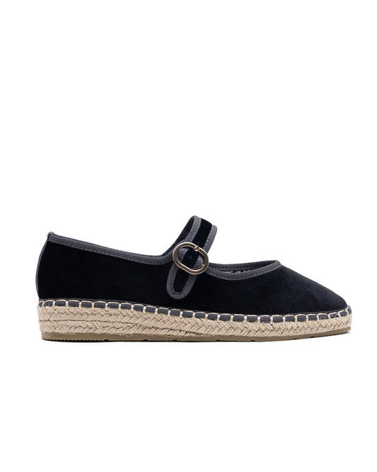Manoletina Mary Jane suela esparto negro