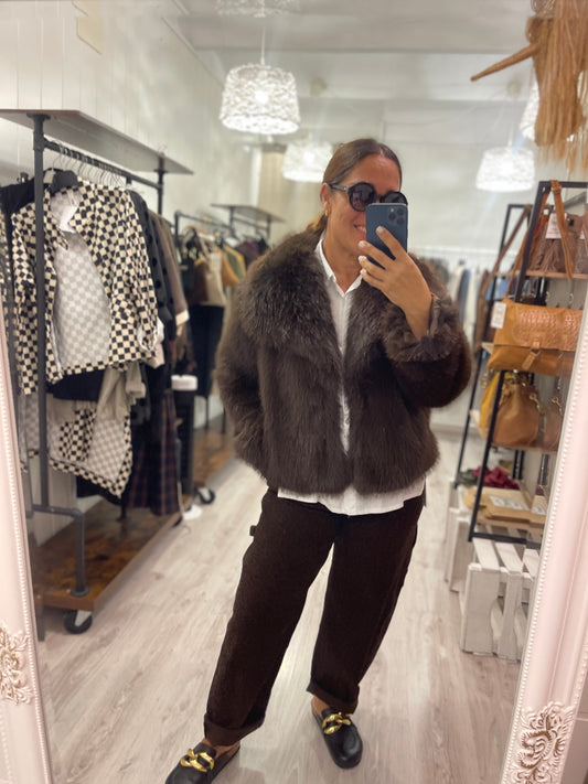 Pantalón Barrel jeans Animal Print