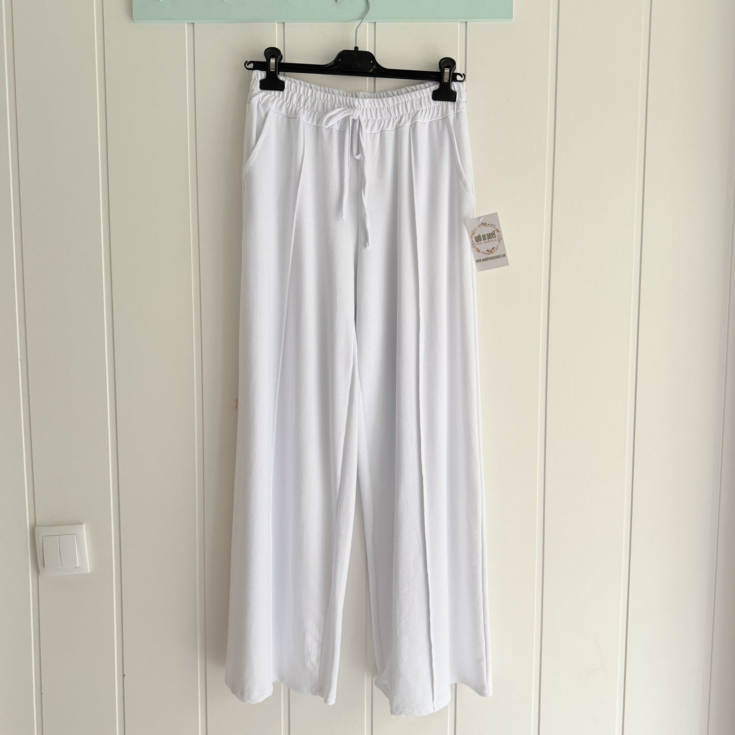 Pantalón Jogger costuras blanco