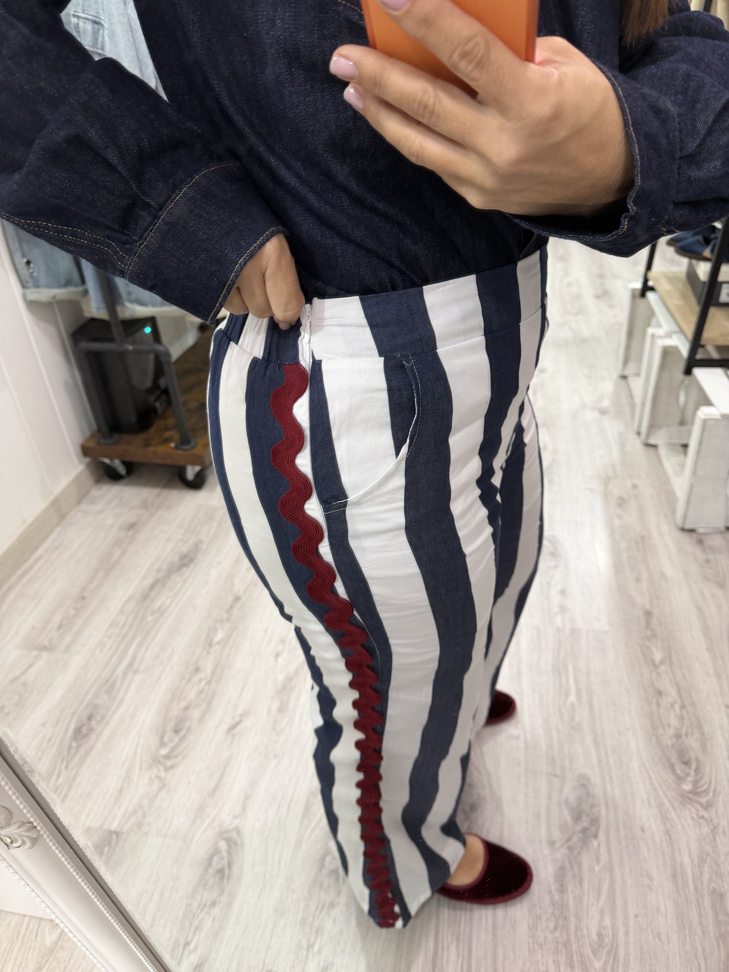 Pantalón Rayas Maca marino