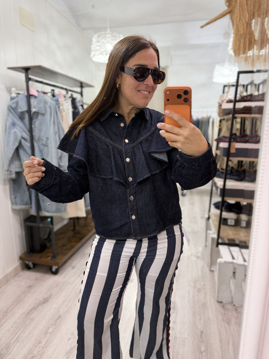 Camisa Jeans volantes
