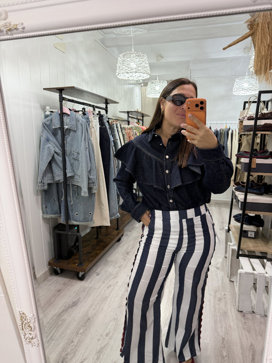 Camisa Jeans volantes